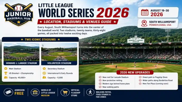 Little League World Series 2026 Location - Stadiums, Venues & Travel 1 Little League World Series 2026 stadiums and venues guide featuring Howard J. Lamade Stadium, Volunteer Stadium, South Williamsport, Pennsylvania, tournament dates, venue highlights, and fan facilities.