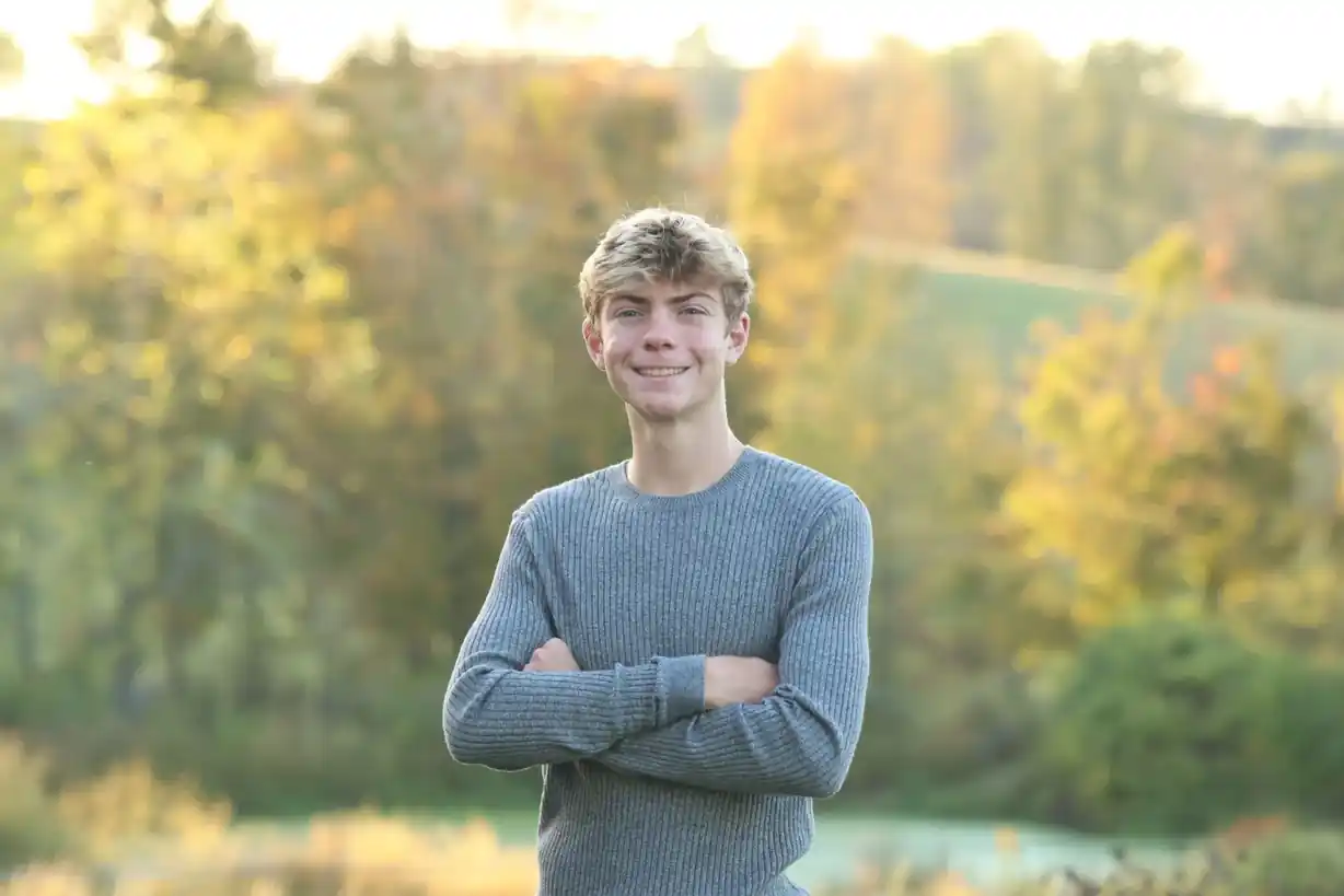 2026 Carl E. Stotz Little League Baseball Scholarship: 14 Winners 3 Tyce Shaner standing outdoors with folded arms during a high school portrait session