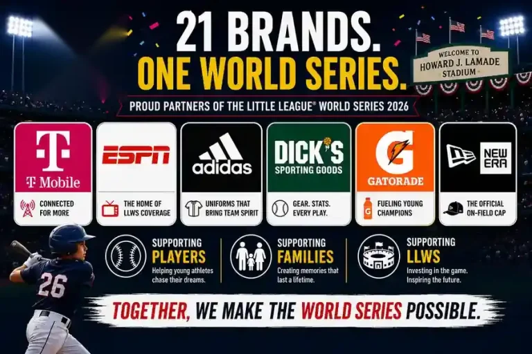 21 official brands supporting the Little League World Series 2026 and young baseball players
