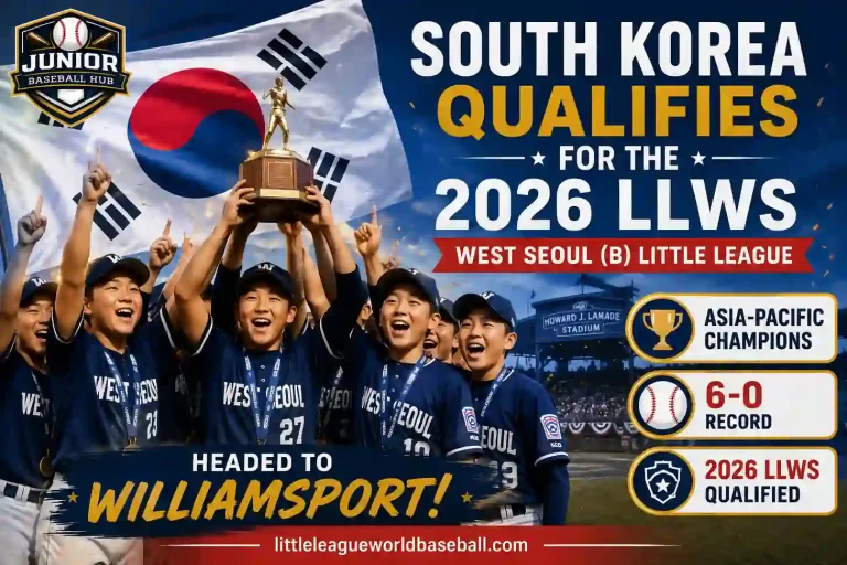 South Korea Qualifies for the 2026 Little League Baseball World Series 2 South Korea qualifies for the 2026 Little League Baseball World Series as West Seoul (B) Little League celebrates the Asia-Pacific championship with a perfect 6-0 record and a trip to Williamsport.