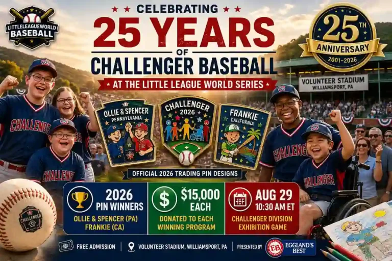 Celebrating 25 years of Challenger Baseball with 2026 pin winners