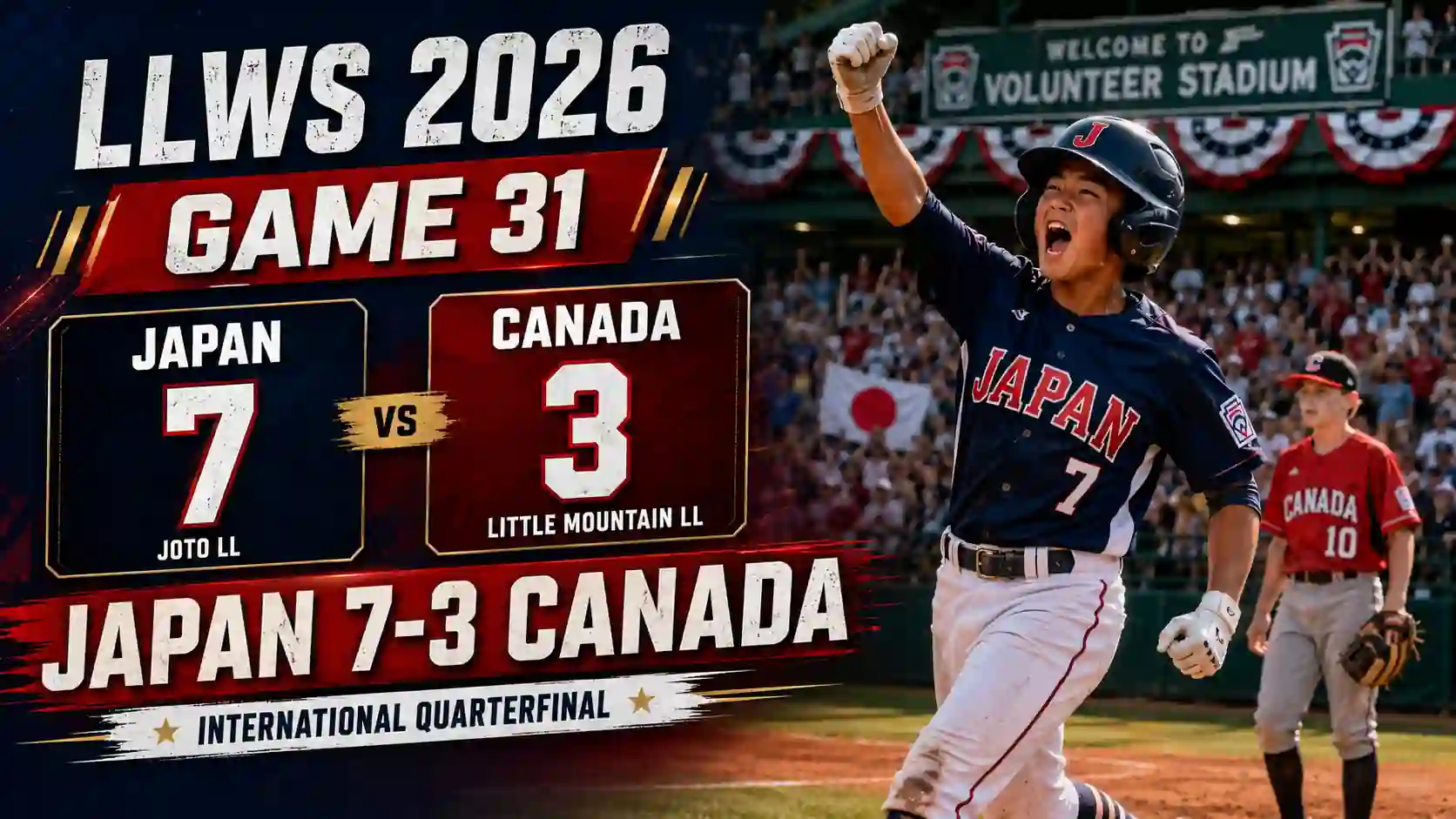 LLWS 2026 Game 31 Recap: Japan 7, Canada 3 1 LLWS 2026 Game 31 recap Japan 7 Canada 3
