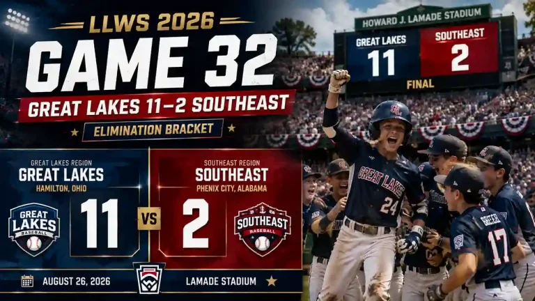 LLWS 2026 Game 32 Recap: Great Lakes 11, Southeast 2 4 LLWS 2026 Game 32 recap Great Lakes 11 Southeast 2