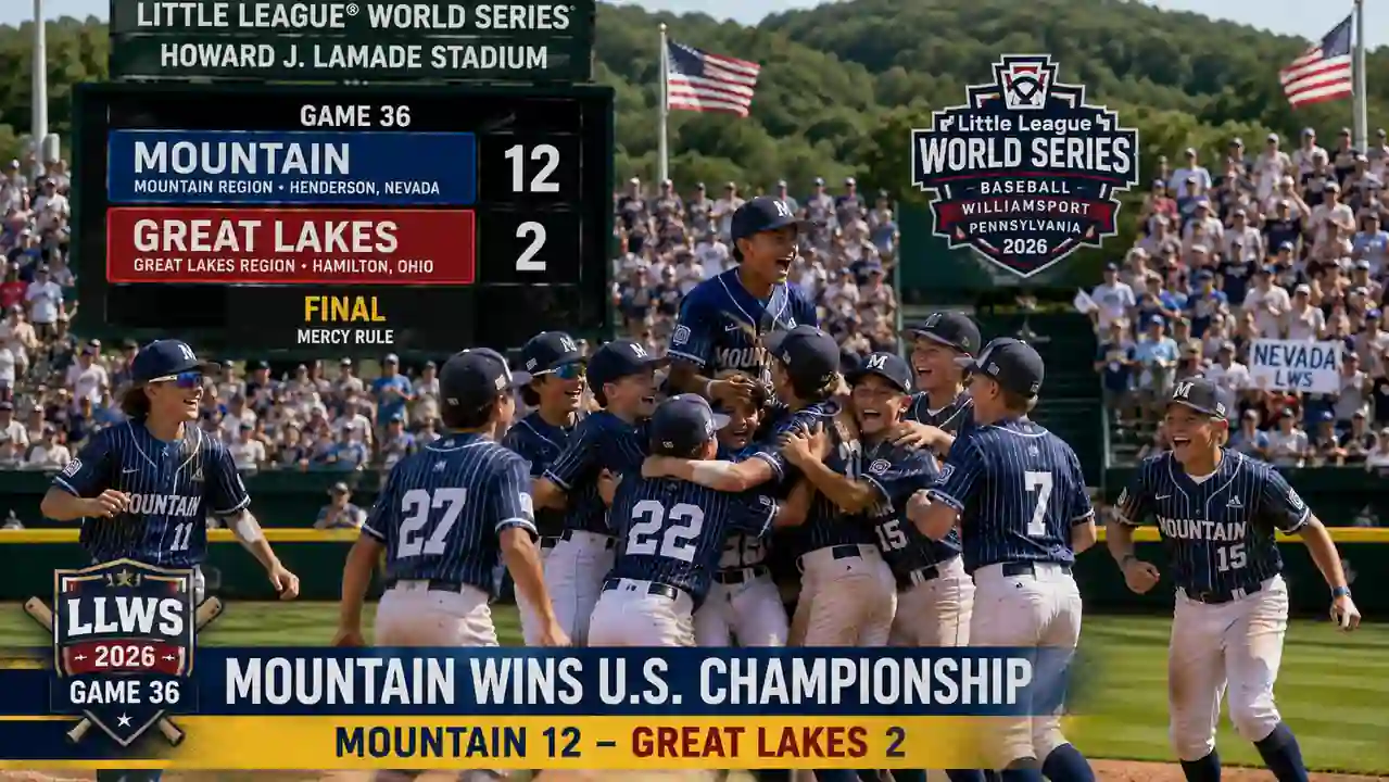LLWS 2026 Game 36 Recap: Mountain 12, Great Lakes 2 1 LLWS 2026 Game 36 Recap Mountain 12 Great Lakes 2