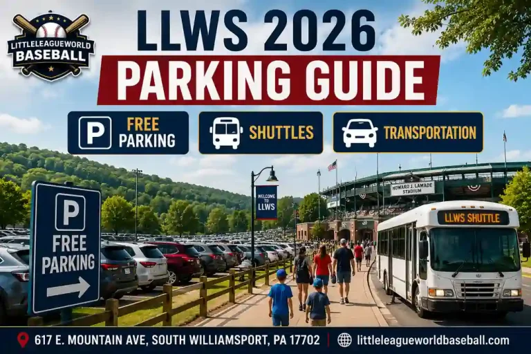 LLWS 2026 parking guide with free parking, shuttles and transportation