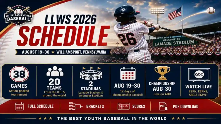 Little League World Series 2026 schedule from August 19 to August 30