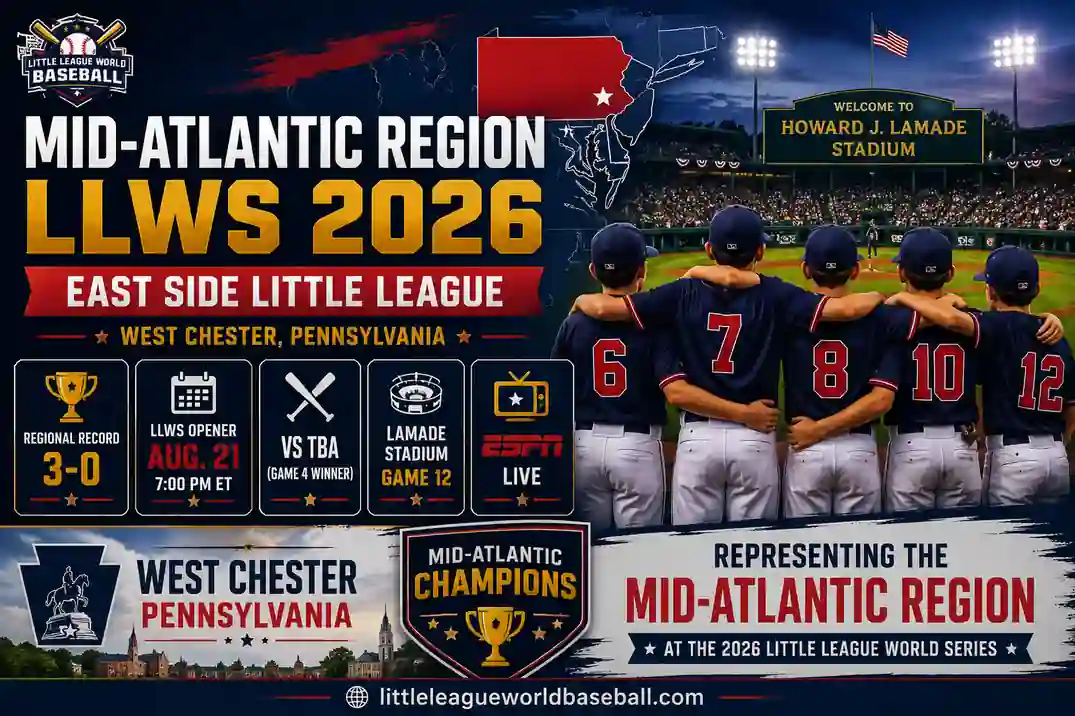 Mid-Atlantic Region LLWS 2026: East Side Little League West Chester, Pennsylvania 1 Mid-Atlantic Region LLWS 2026 featuring East Side Little League from West Chester Pennsylvania