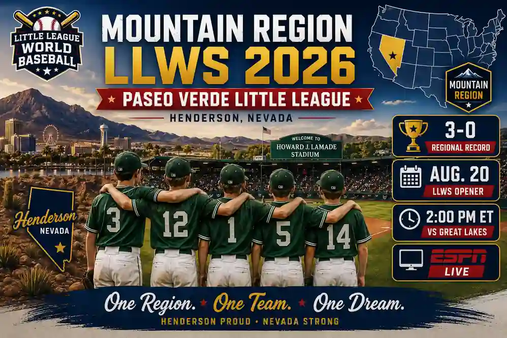 Mountain Region LLWS 2026: Paseo Verde Little League Henderson, Nevada 1 Mountain Region LLWS 2026 featuring Paseo Verde Little League from Henderson Nevada