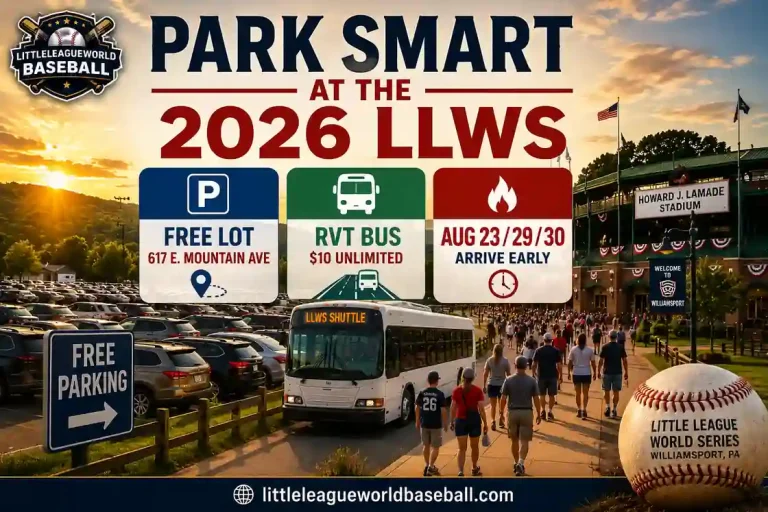 Park smart at the 2026 LLWS with free parking, RVT bus and early arrival tips
