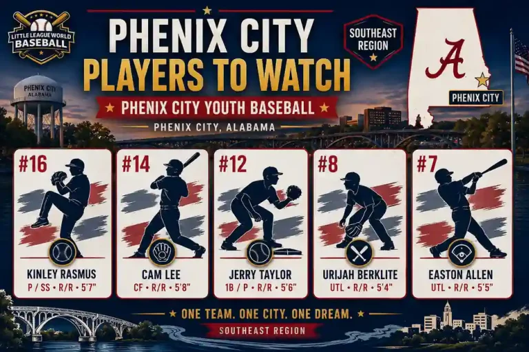 Southeast Region LLWS 2026: Phenix City Youth Baseball LL Phenix City, Alabama 3 Phenix City Youth Baseball players to watch at the 2026 LLWS